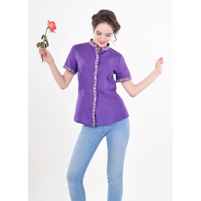 Embroidered blouse "Daisy" Violet